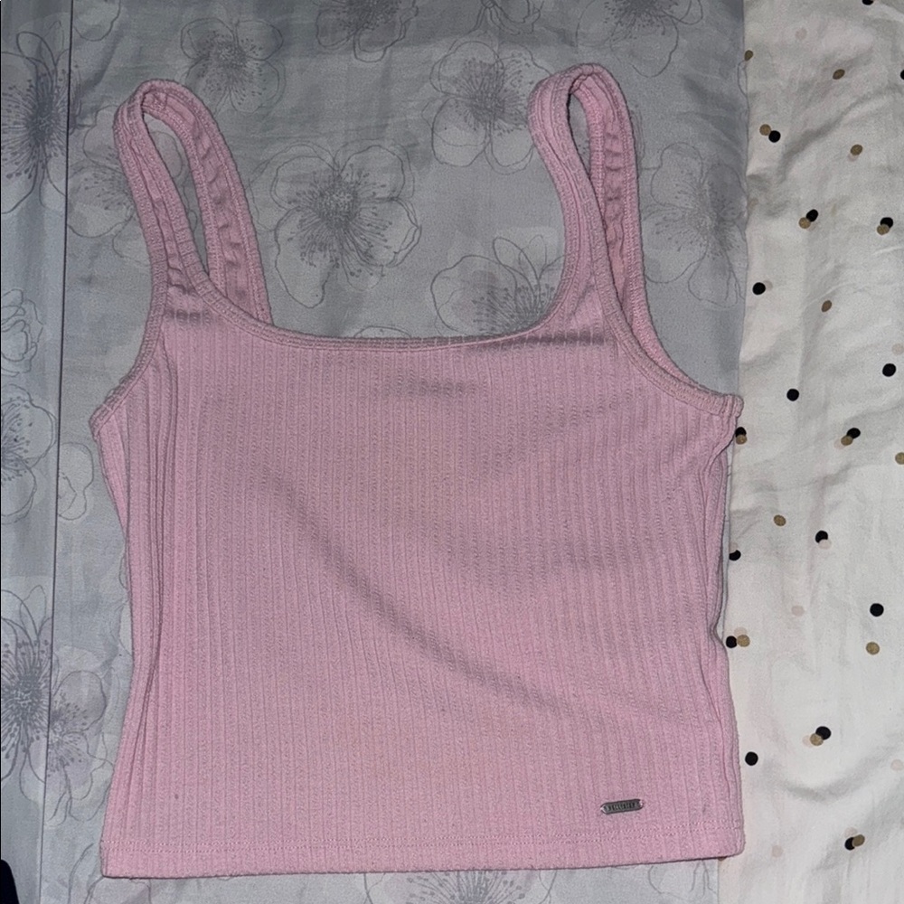 Holister Pink Ribbed Tank Top